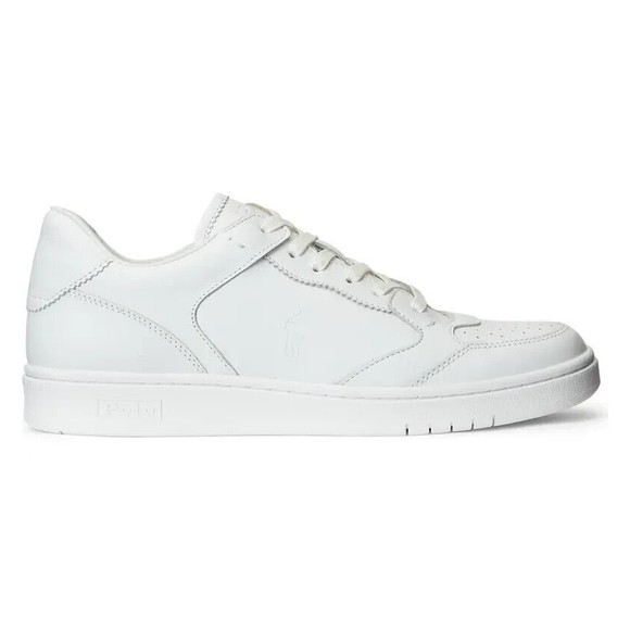 Polo Ralph Lauren Mens Court LUX ALL White Leather Sneakers Size 11 17953